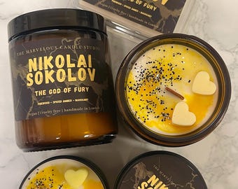 Vela de Nikolai Sokolov / Serie Legado de Dioses de Rina Kent / Dios de la Furia / Vela de Romance Oscuro / Merchandising de BookTok / Regalo para amantes de los libros