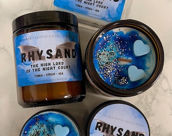 Vela Rhysand con licencia oficial de ACOTAR Merch / Vela de cera de soja BookTok / Sarah J Maas Una corte de espinas y rosas Regalo literario