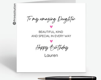 Birthday card for an Amazing Daughter, Personalised birthday card for daughter, Daughter birthday card, Birthday card, Daughter Card