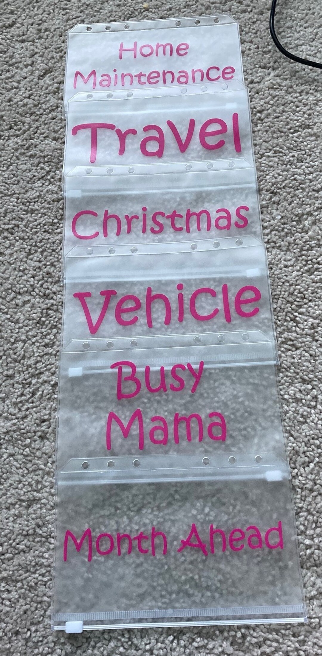 A6 Custom Cash Envelopes, Vinyl Cash Envelopes, Clear Zipper Cash