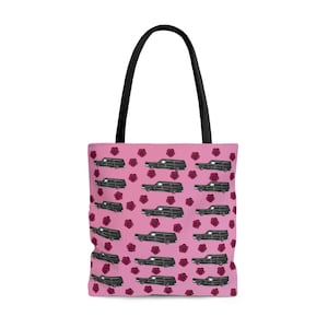 Funeral Director Tote Bag/ Embalmer Tote Bag/ Mortician Tote Bag/ Hearse Tote Bag/ Pink Hearse Tote Bag/AOP Tote Bag