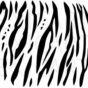 Tiger Print SVG PNG Téléchargement instantané Noir et blanc haute qualité pour Cricut Silhouette