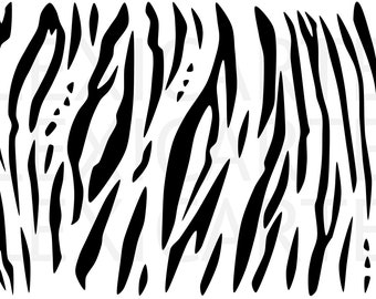 Tiger Print SVG PNG Instant Download Black and White High Quality for Cricut Silhouette