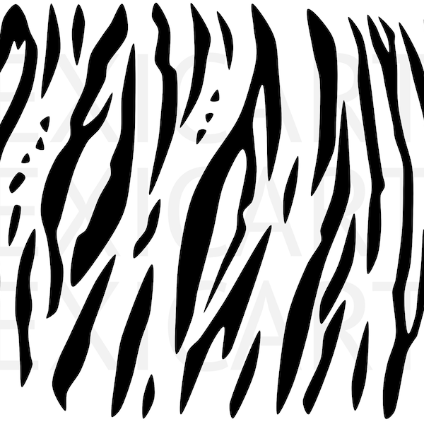 Tiger Print SVG PNG Instant Download Black and White High Quality for Cricut Silhouette