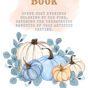 Autumn Coloring Book: Whimsical Autumn Scenes Digital Product Instant Download Fall Cozy