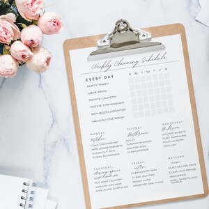 Cleaning Schedule, Weekly Cleaning, Cleaning Checklist, Cleaning List, Canva Template, Printable Checklist, 2023 goals year