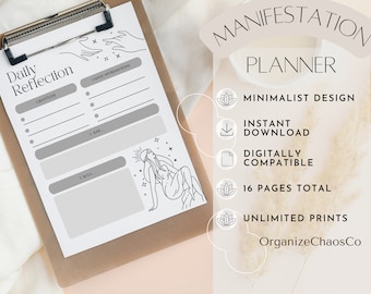 Law of attraction planner, Goals Year, Manifestation journal, Vision Board Printable, Goal Setting Planner, Manifestation planner