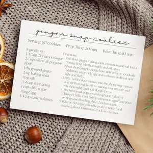 Holiday Recipe Card, Recipe Card Canva Template