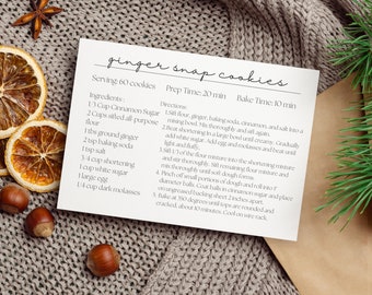 Holiday Recipe Card, Recipe Card Canva Template