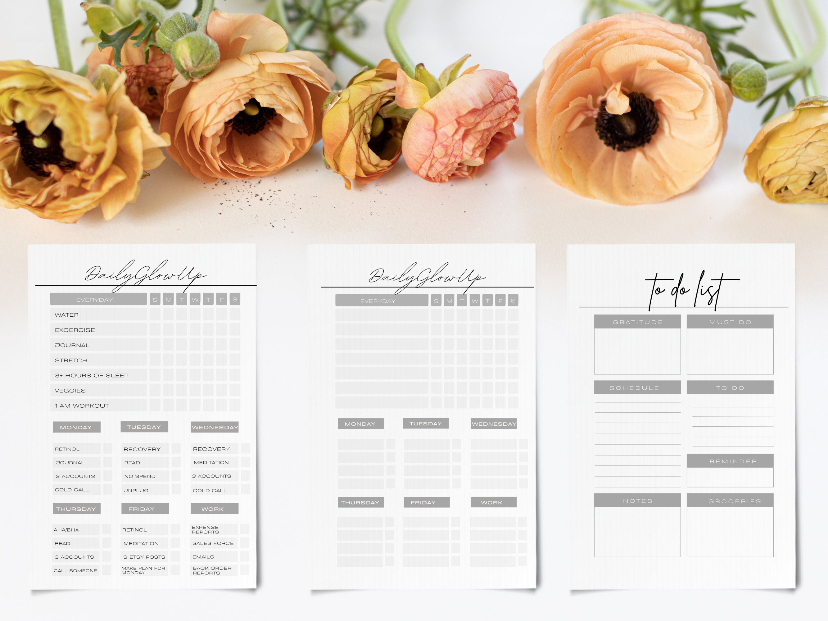 Morning Routine, Self Care Checklist, Cleaning Schedule, Printable