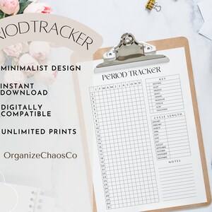 Period Tracker, Period Journal, Period Planner, Ovulation tracker, Period tracker printable