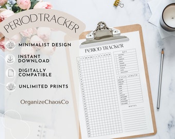 Period Tracker, Period Journal, Period Planner, Ovulation tracker, Period tracker printable