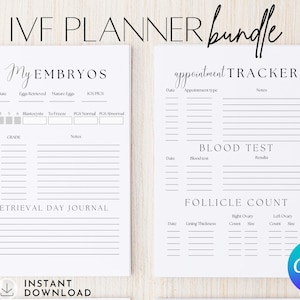 Pacchetto pianificatore IVF, calendario IVF, pianificatore Canva, pianificatore digitale, regalo IVF