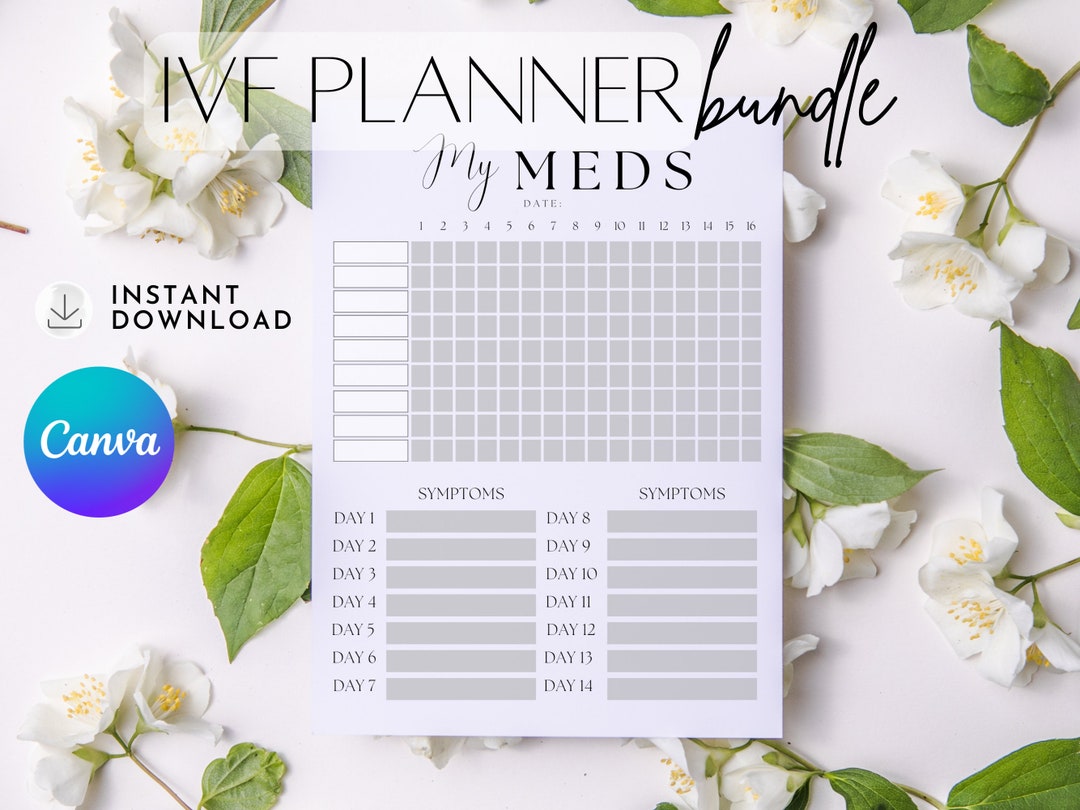 IVF Planner Bundle, IVF Calendar, Canva Planner, Digital Download, IVF ...
