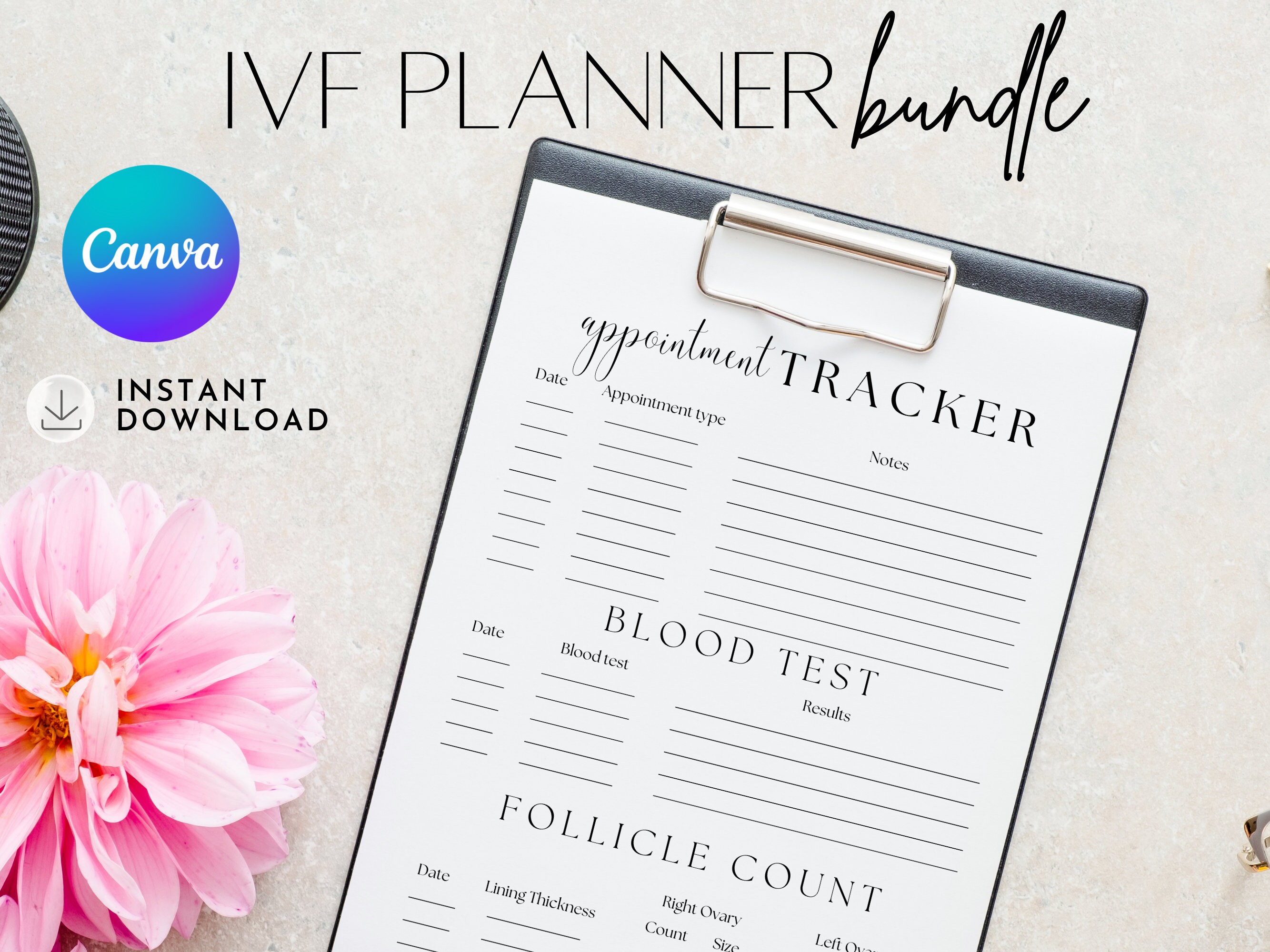 IVF Planner Bundle, IVF Calendar, Canva Planner, Digital Download, IVF ...