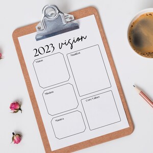 Vision Board Printable, Vision Board Template, Goal Setting Planner, Digital Download