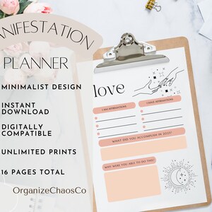 Vision Board Printable, Vision Board Template, Goal Setting Planner, Digital Download, Goals year