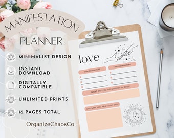 Vision Board Printable, Vision Board Template, Goal Setting Planner, Digital Download, Goals year