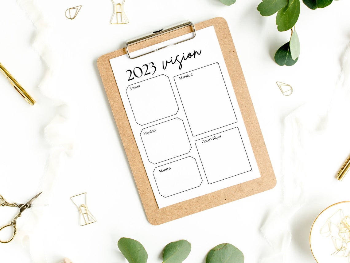 Vision Board Printable Vision Board Template Goal Setting Planner