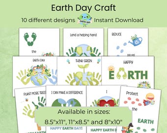 Earth Day Craft, Earth Day activities, Reduce reuse recycle, Earth day classroom activity, Earth day handprint craft, Earth Day printable