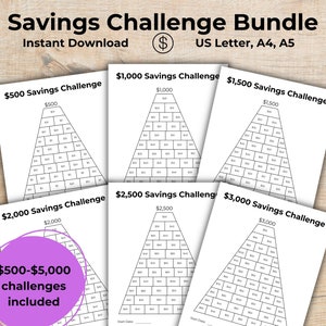 Savings Tracker Bundle | Budgeting Printables Set | Savings Challenge Organizer | Financial Planner Kit