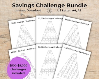 Savings Tracker Bundle | Budgeting Printables Set | Savings Challenge Organizer | Financial Planner Kit