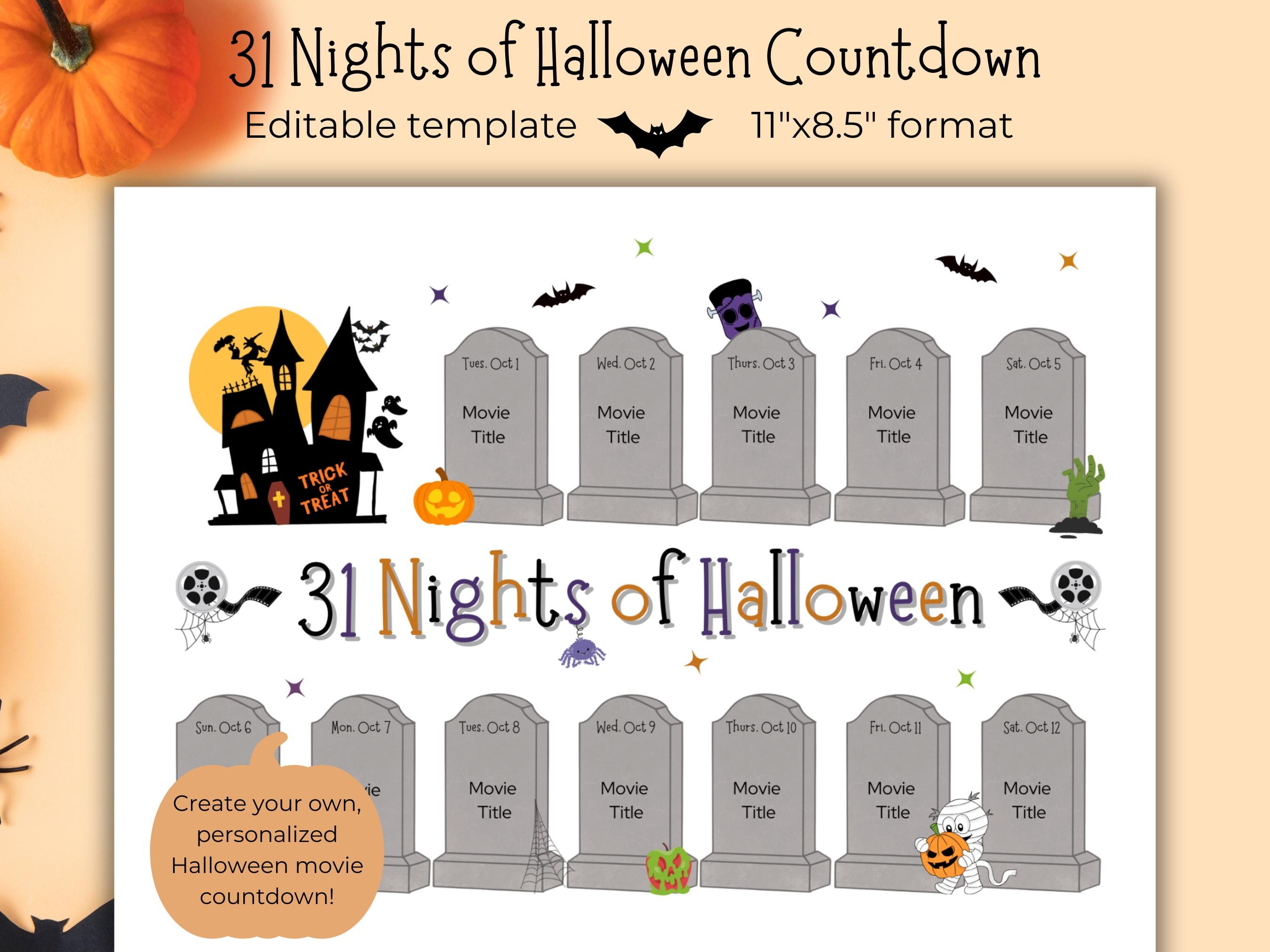Halloween Countdown-Kalender Für Die Innendekoration – Mit Beweglichen Zahlenblöcken, Geister-Ornament & Boo-Schild