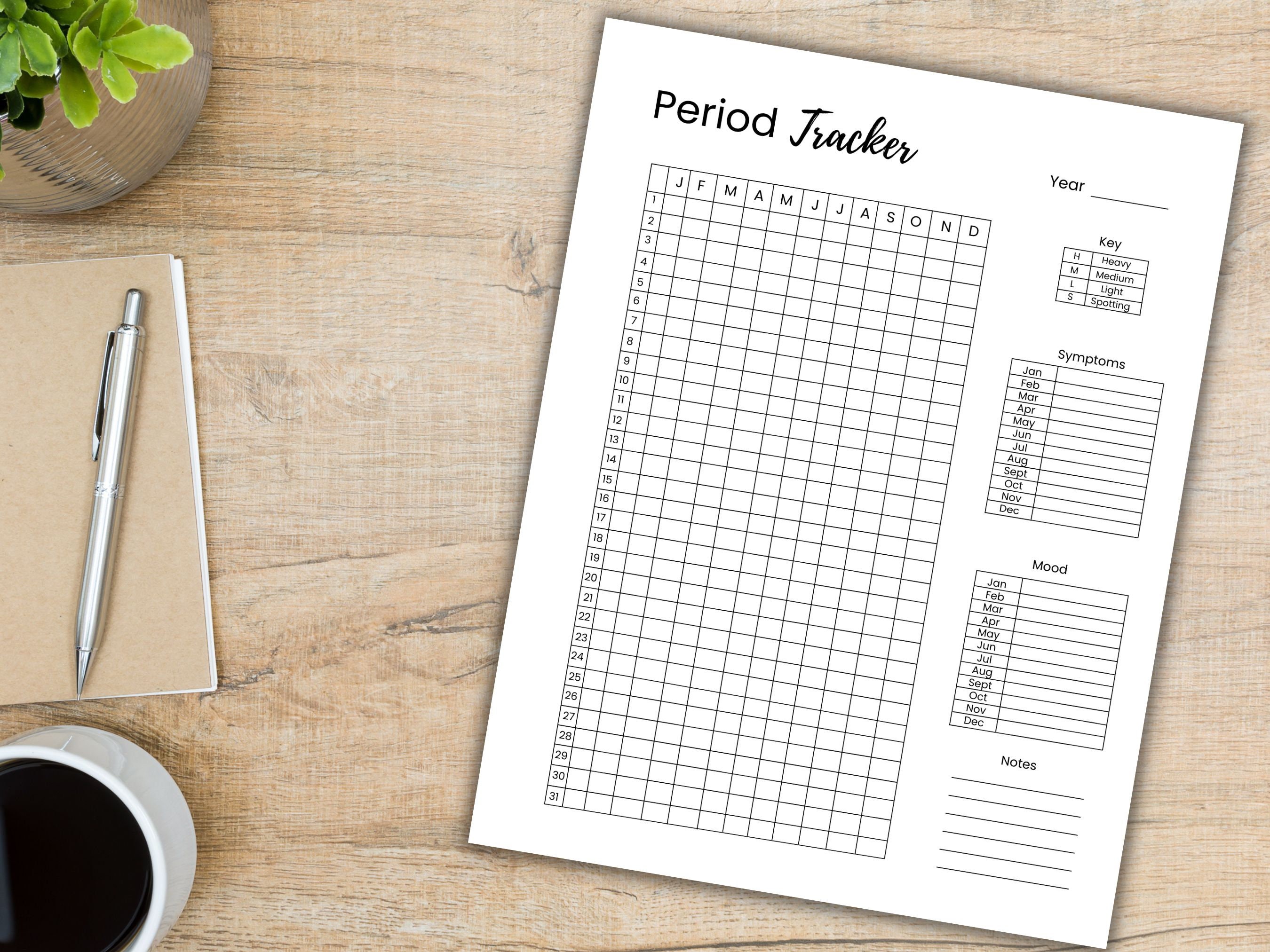 Period Tracker Printable Menstrual Cycle Tracker Instant Download ...