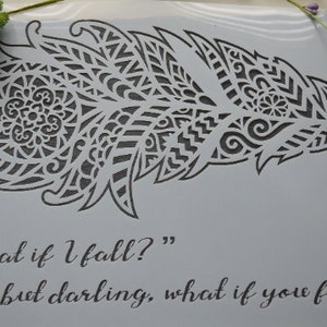 Wat als ik val - Blad mandala stencil in A4 voor meubels, stof, etsen, kunst aan de muur, alle kunst en ambachten, klik nu om te schilderen &decorateren