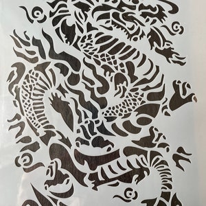 DRAGONS ZODIAC VINYL STENCIL FOR CUSTOM SHOES SNEAKERS AND SMALL PROJECTS