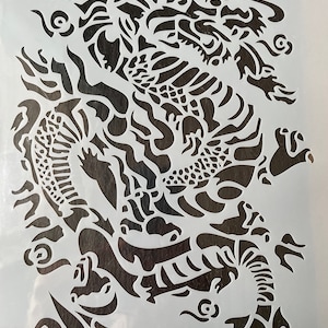 DRAGONS ZODIAC VINYL STENCIL FOR CUSTOM SHOES SNEAKERS AND SMALL PROJECTS