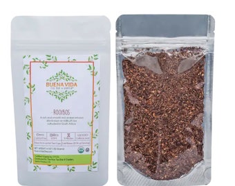 Loose Leaf Rooibos Tea by Buena Vida | Organic | Kosher | Authentic Rooibos Tea from South Africa | 2oz Loose Leaf Bags