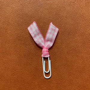 Pretty pink checkered plaid paperclip