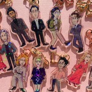 Succession inspired Acrylic Charms Keychains- Tom, Greg, Kendall, Roman, Shiv, Connor, Willa, Stewy, Gerri