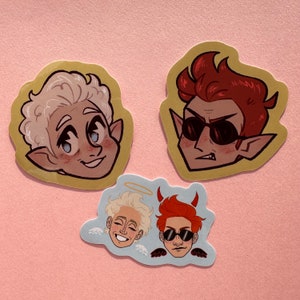 Good Omens inspired Vinyl Stickers — Aziraphale, Crowley