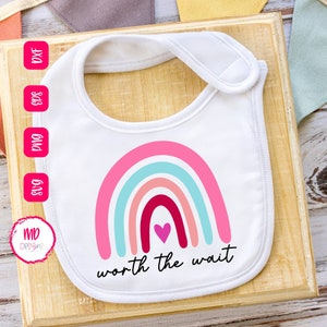 Vale la pena esperar arco iris SVG Diseño, IVF SVGs, IVF mom tshirts, Digital cutting files png, svg, eps, dxf
