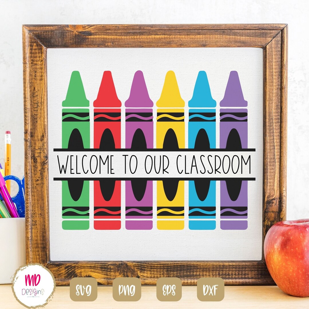 Crayon Split Monogram SVG Design, Teacher Cricut File, Tshirt Ideas for ...