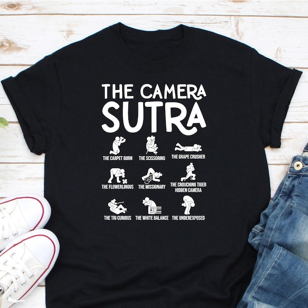 La chemise Camera Sutra, la chemise Camera Lover, la chemise Photographer, la chemise Photography, la chemise Camera Photographer, le cadeau pour photographe