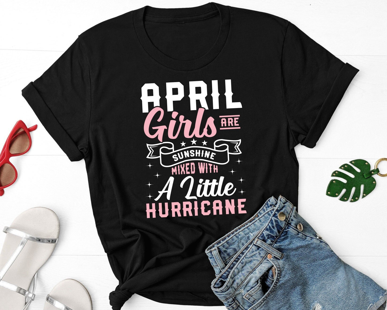 April Girls Are Sunshine Mixed Little Hurricane T-Shirt April Girls Are Sunshine Mixed Little Hurricane T-Shirt
