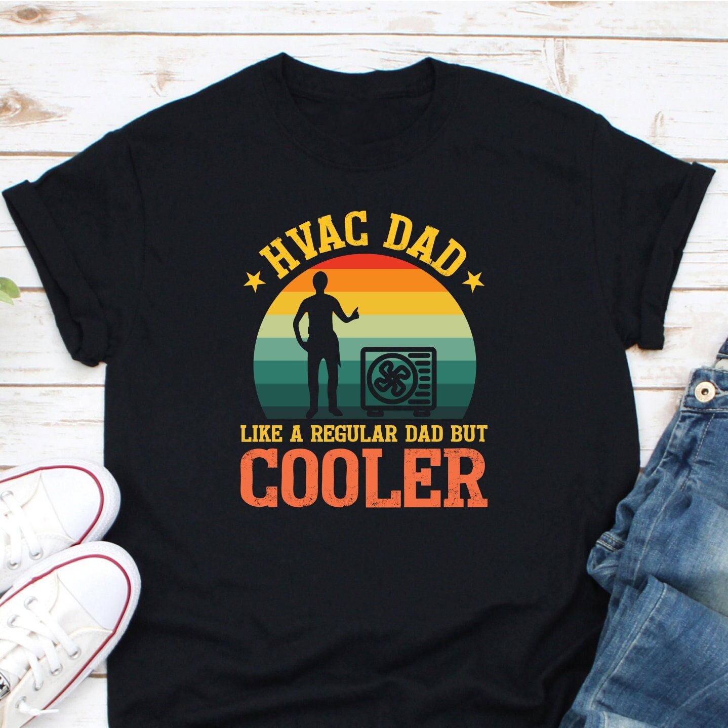 Fishing Dad Like A Regular Dad But Cooler Retro Vintage American Flag  Unisex T-Shirt