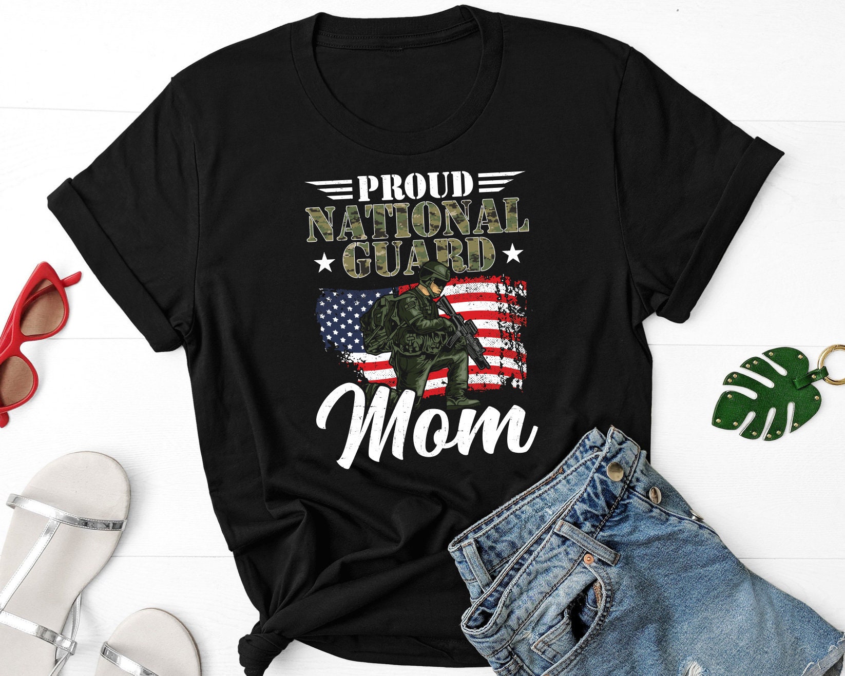 Proud National Guard Mom Shirt Army Mom Shirt Military photo