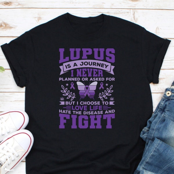 Lupus Ist eine Reise Shirt, Lupus Awareness Shirt, Lupus Krieger Shirt, Lupus Kämpfer, Lupus Supporter, Lila Band Shirt, Fight Lupus Shirt