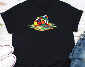 Melting Rubiks Cube Shirt, Sheldon Rubix Cube Shirt, Cube Game Math Shirt, Rubiks Cube Gifts, Rubik Solve Lover Gift, Rubik Cube Shirt