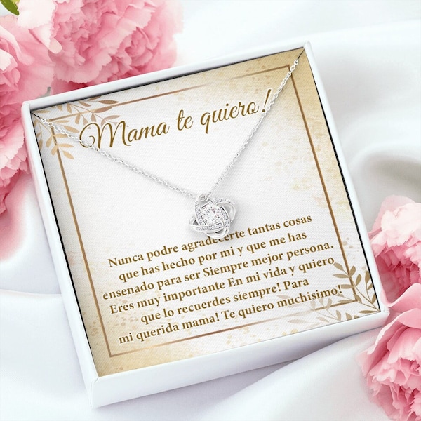 Mama Te Quiero Necklace, Regalo Para Madre, Querida Mama Te Amo, Regalos Para Madre, Mom Necklace Spanish, Mom Gift In Spanish, Mamá Te Amo