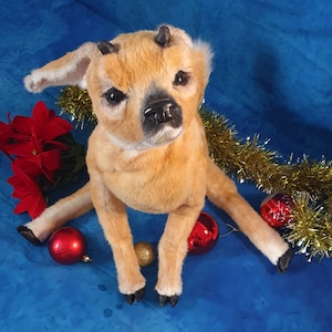 Orden personalizada Reno Bebé cervatillo Ooak Artista Juguete Christmas Mascota Retrato Renacido Réplica Regalo de Navidad