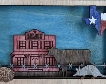 Texas themed 3d Shadow Box