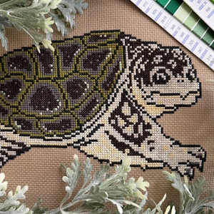 Porträt einer Schnappschildkröte Kreuzstichmuster