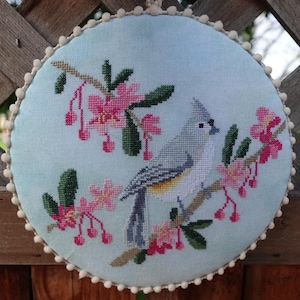 Tufted Titmouse Cross-Stitch Pattern PDF