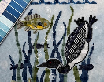 Diving Loon Cross Stitch Pattern PDF
