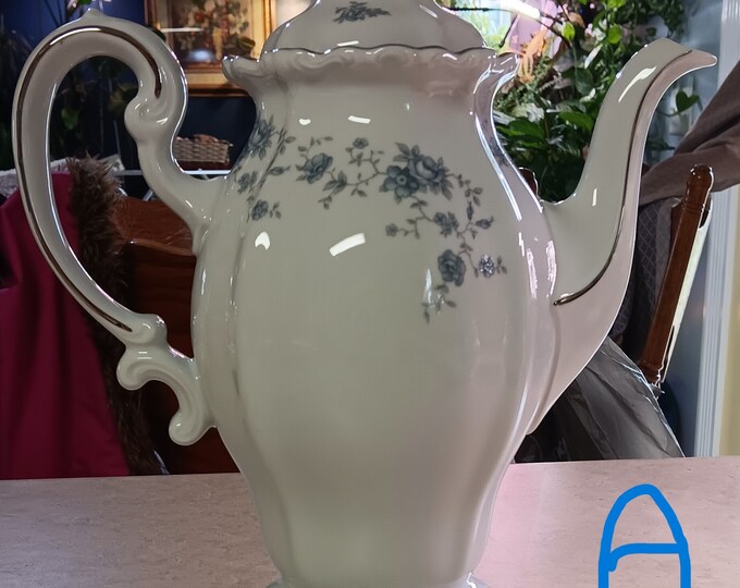 Vintage, Blue Garland, Johann Haviland, Coffee Pot With Lid, Traditions